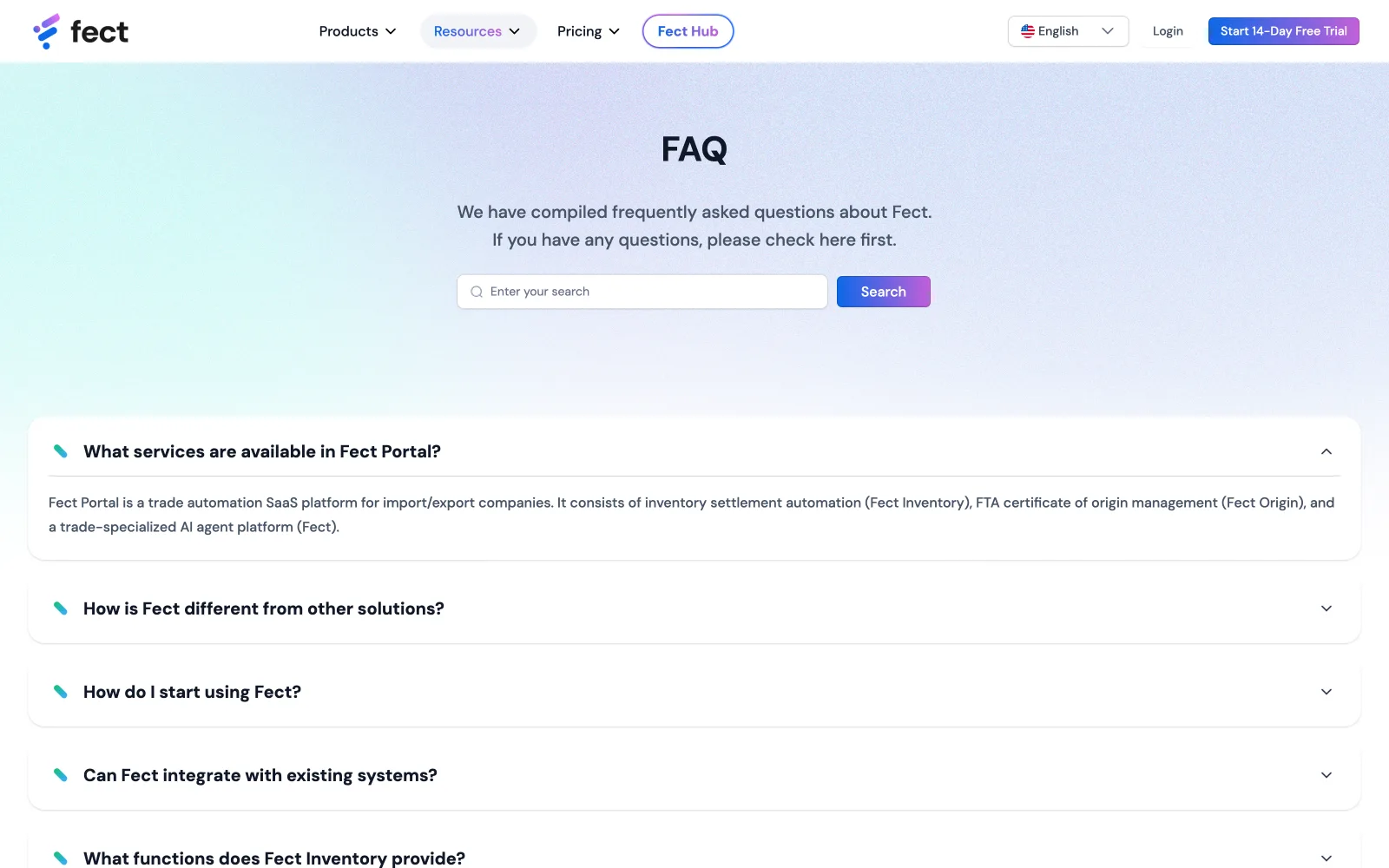FECT — AI customs & trade portal 6